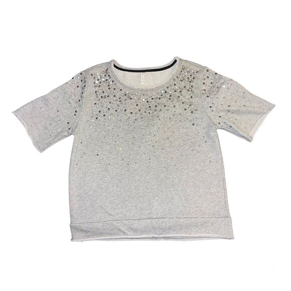 Beaded Short Sleeved Sweatshirt  - Picture 1 of 6